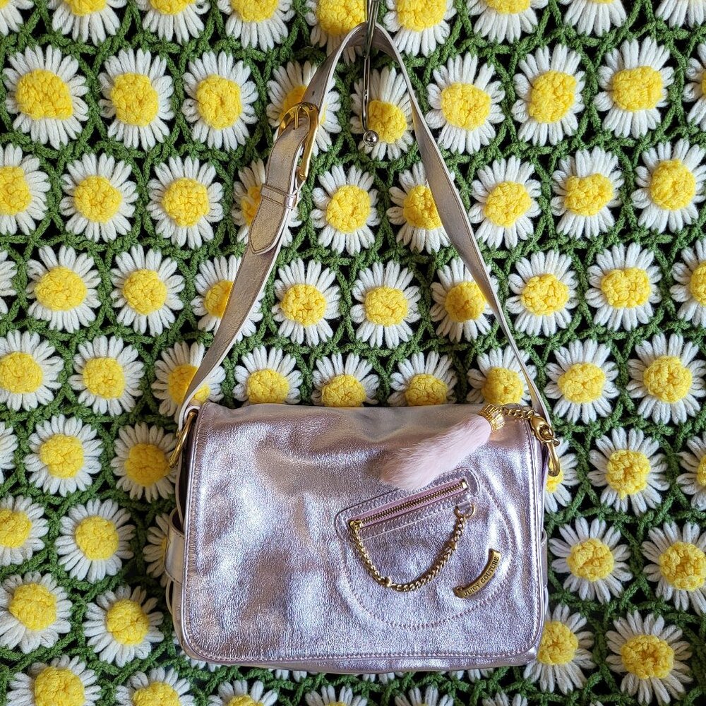 Juicy Couture Metallic Messenger Shoulder Bag